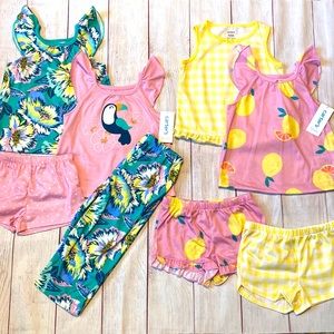 🌺🍋 NWT Carter’s Toddler Girls Pajamas Sets - 8 Pieces 🍋🌺